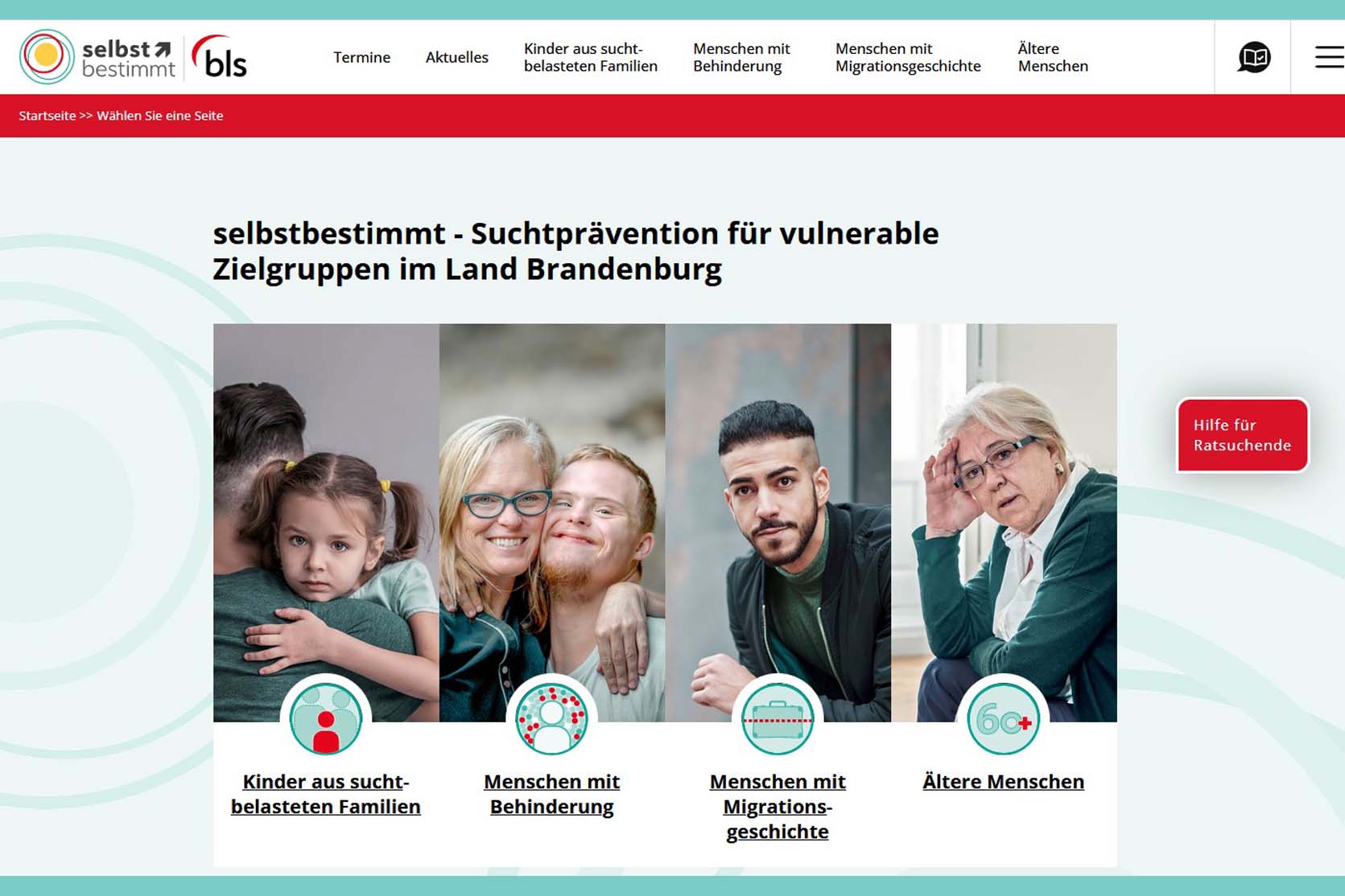 Screenshot der selbstbestimmt-Website